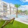 Poolside hammock and lounge seating